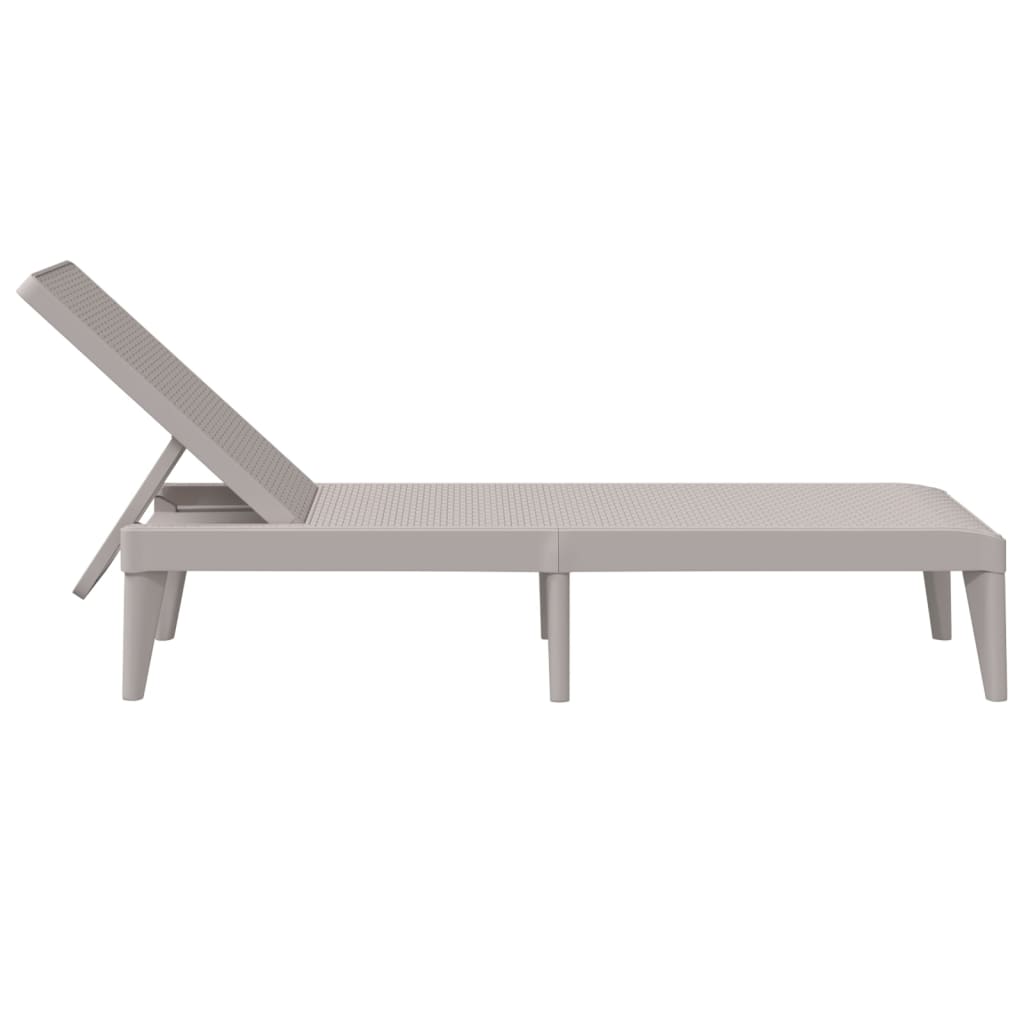 Ligbed 186x60x29 cm polypropeen cappuccinokleurig Ligstoelen | Creëer jouw Trendy Thuis | Gratis bezorgd & Retour | Trendy.nl