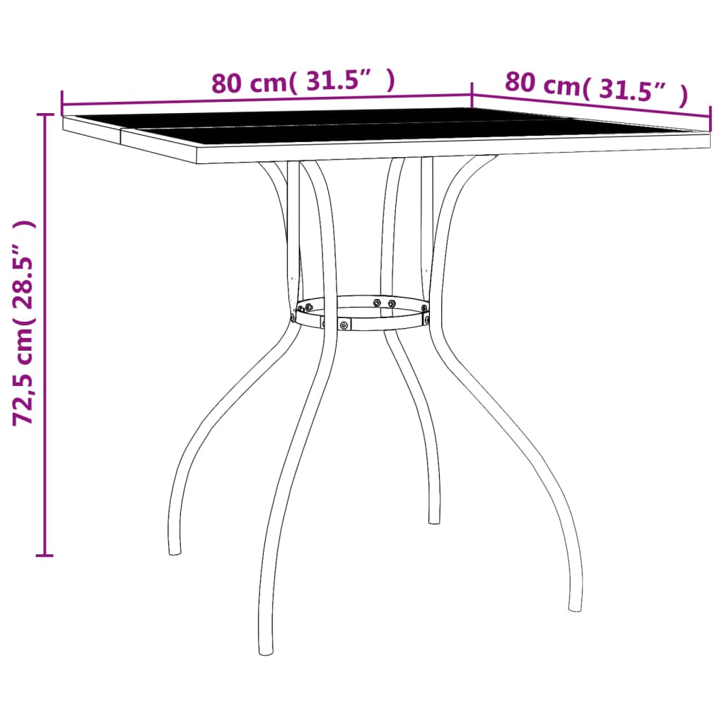 5-delige Tuinset staal antracietkleurig Tuinsets | Creëer jouw Trendy Thuis | Gratis bezorgd & Retour | Trendy.nl