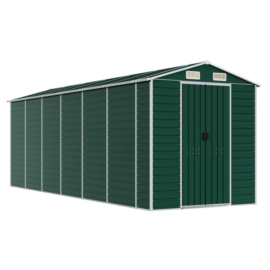 Tuinschuur 191x555x198 cm gegalvaniseerd staal groen Tuinhuizen | Creëer jouw Trendy Thuis | Gratis bezorgd & Retour | Trendy.nl