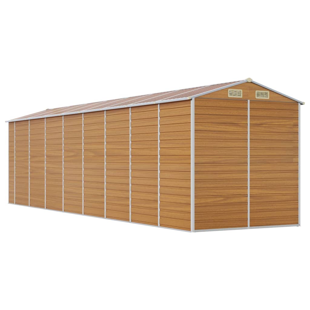 Tuinschuur 191x725x198 cm gegalvaniseerd staal lichtbruin Tuinhuizen | Creëer jouw Trendy Thuis | Gratis bezorgd & Retour | Trendy.nl