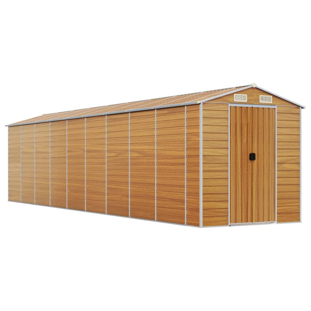 Tuinschuur 191x810x198 cm gegalvaniseerd staal lichtbruin Tuinhuizen | Creëer jouw Trendy Thuis | Gratis bezorgd & Retour | Trendy.nl