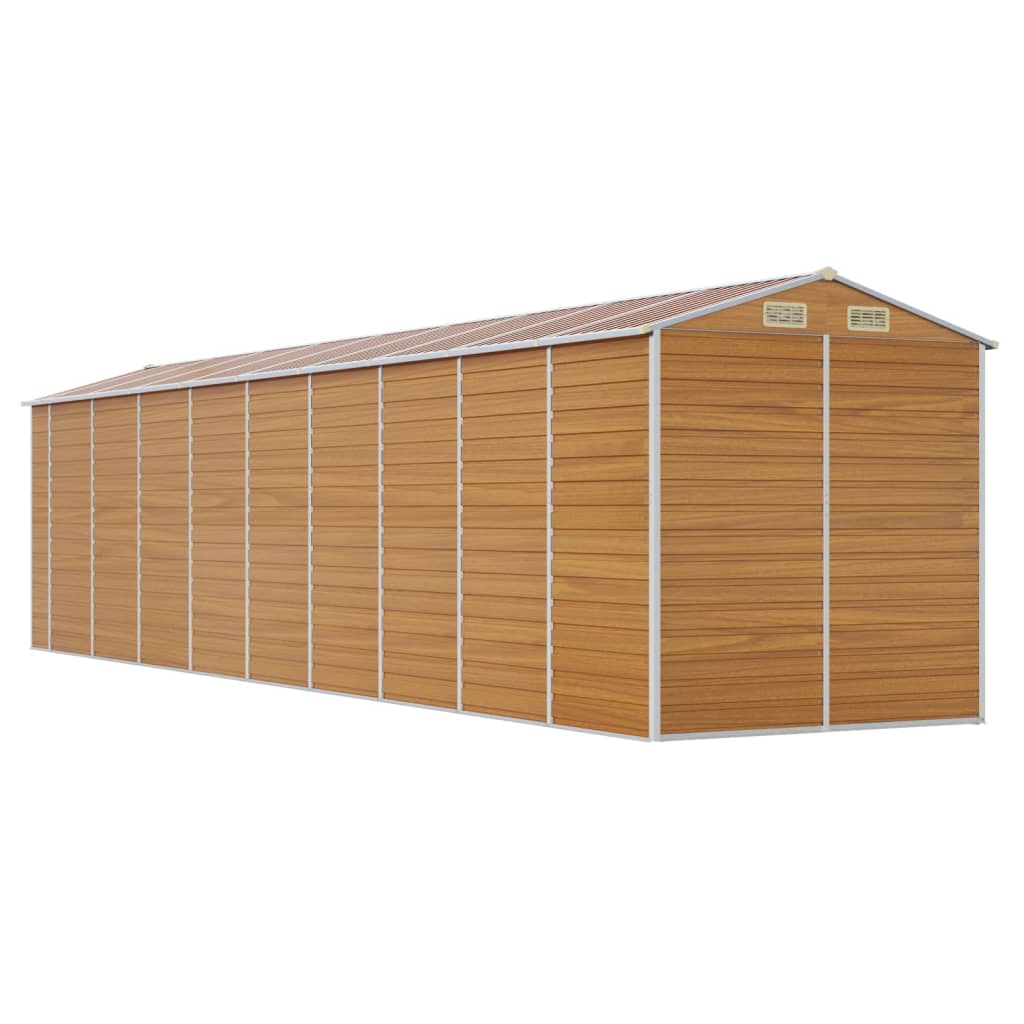 Tuinschuur 191x810x198 cm gegalvaniseerd staal lichtbruin Tuinhuizen | Creëer jouw Trendy Thuis | Gratis bezorgd & Retour | Trendy.nl