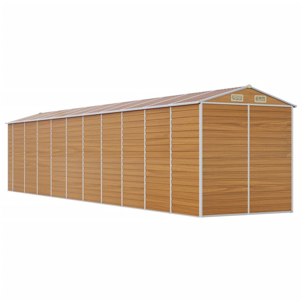 Tuinschuur 191x895x198 cm gegalvaniseerd staal lichtbruin Tuinhuizen | Creëer jouw Trendy Thuis | Gratis bezorgd & Retour | Trendy.nl