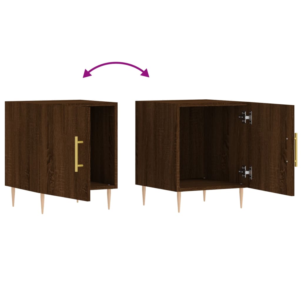 Nachtkastjes 2 st 40x40x50 cm bewerkt hout bruin eikenkleur Nachtkastjes | Creëer jouw Trendy Thuis | Gratis bezorgd & Retour | Trendy.nl