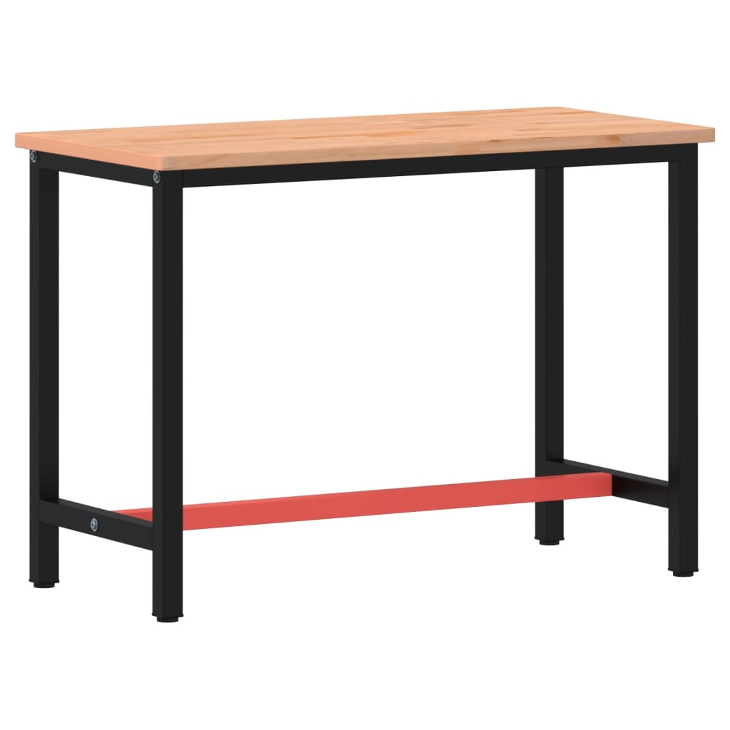 Werkbank 115x55x81,5 cm massief beukenhout en metaal Werkbanken | Creëer jouw Trendy Thuis | Gratis bezorgd & Retour | Trendy.nl