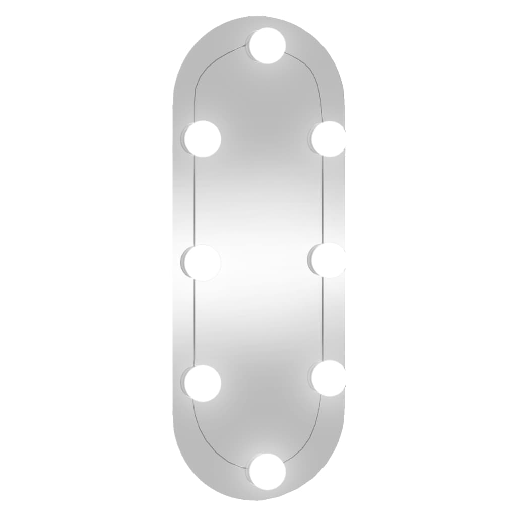 Wandspiegel met LED's ovaal 20x50 cm glas