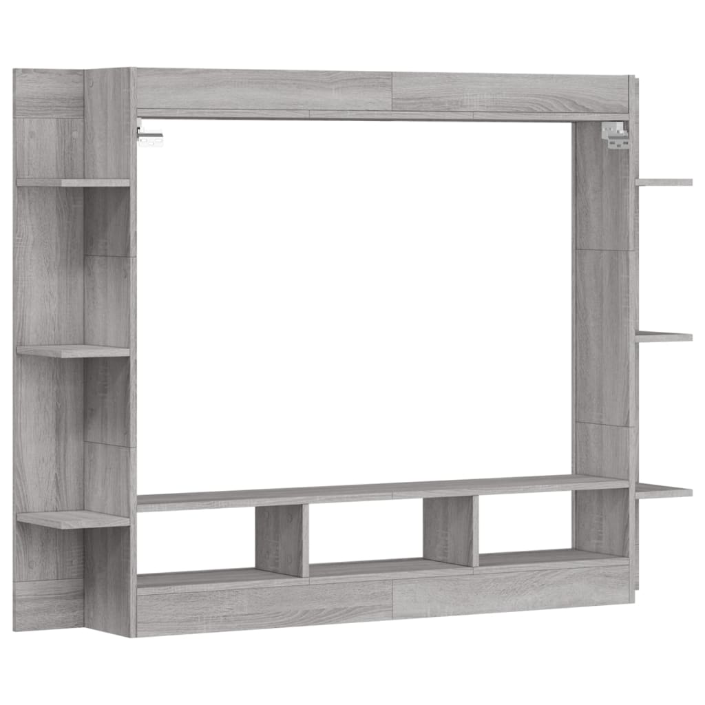 Tv-meubel 152x22x113 cm bewerkt hout grijs sonoma eikenkleurig