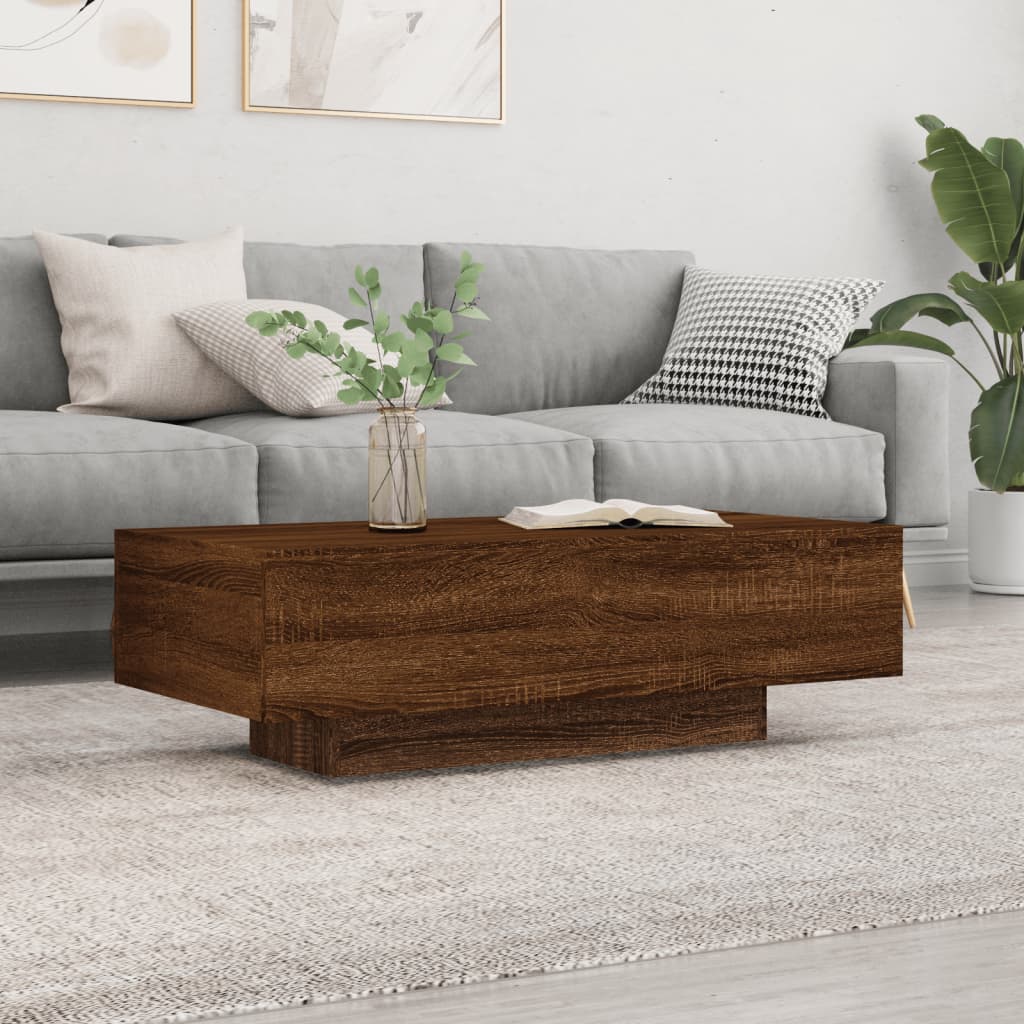 Salontafel 100x49,5x31 cm bewerkt hout bruin eikenkleur Salontafels | Creëer jouw Trendy Thuis | Gratis bezorgd & Retour | Trendy.nl