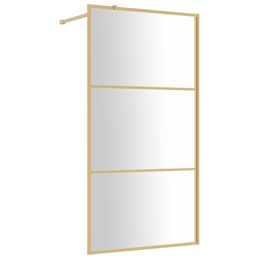 Inloopdouchewand transparant 115x195 cm ESG-glas goudkleurig