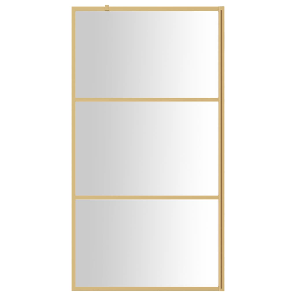 Inloopdouchewand transparant 115x195 cm ESG-glas goudkleurig