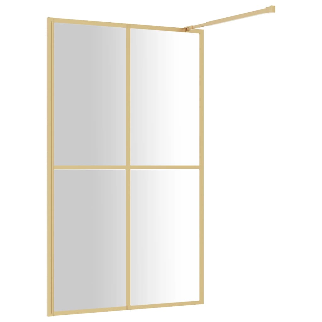 Inloopdouchewand transparant 118x195 cm ESG-glas goudkleurig