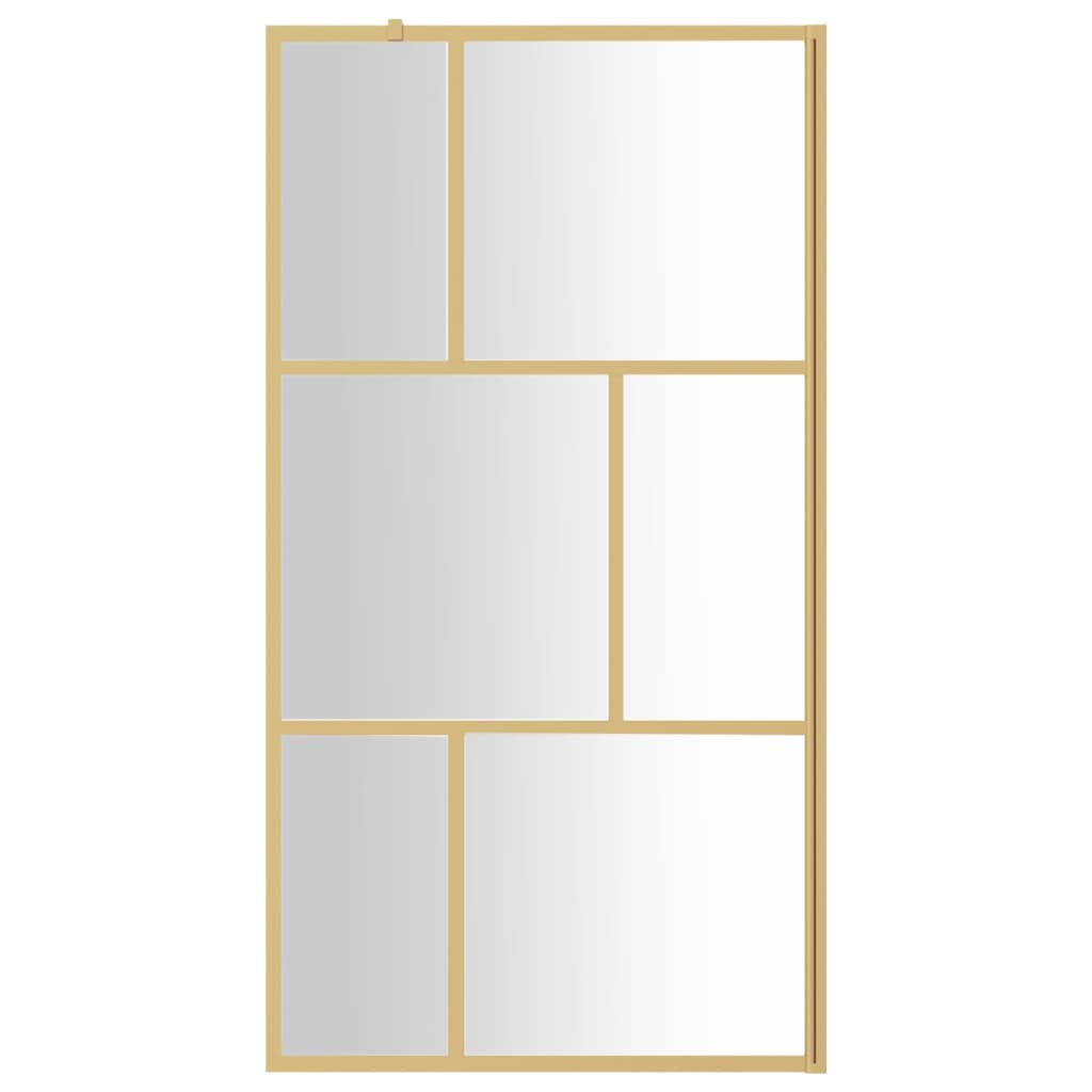 Inloopdouchewand transparant 100x195 cm ESG-glas goudkleurig