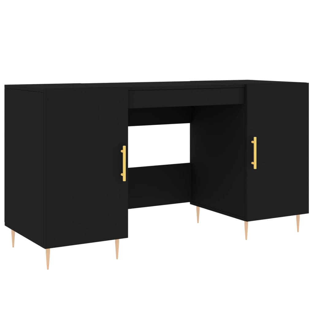 Bureau 140x50x75 cm bewerkt hout zwart Bureaus | Creëer jouw Trendy Thuis | Gratis bezorgd & Retour | Trendy.nl