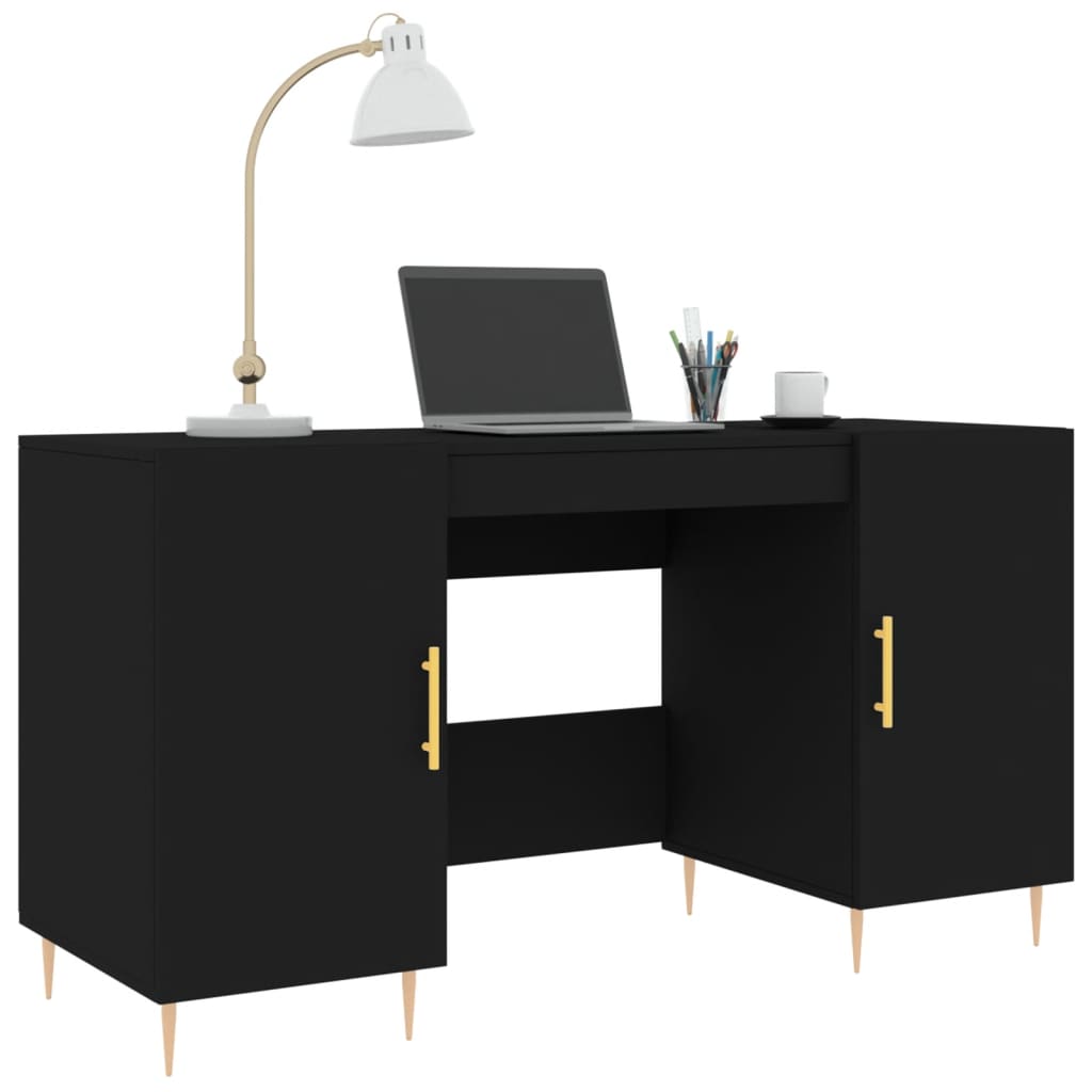 Bureau 140x50x75 cm bewerkt hout zwart Bureaus | Creëer jouw Trendy Thuis | Gratis bezorgd & Retour | Trendy.nl