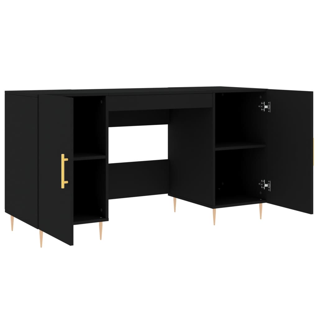 Bureau 140x50x75 cm bewerkt hout zwart Bureaus | Creëer jouw Trendy Thuis | Gratis bezorgd & Retour | Trendy.nl