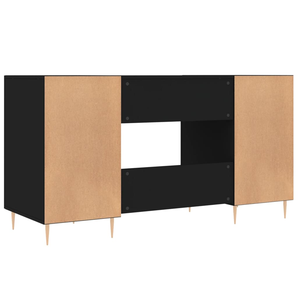 Bureau 140x50x75 cm bewerkt hout zwart Bureaus | Creëer jouw Trendy Thuis | Gratis bezorgd & Retour | Trendy.nl