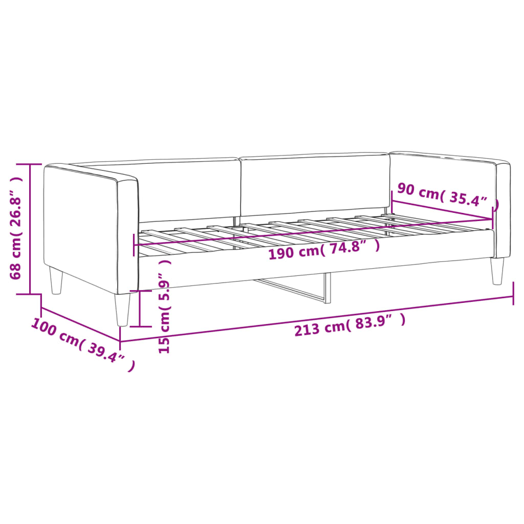 Slaapbank 90x190 cm stof lichtgrijs Bedden & bedframes | Creëer jouw Trendy Thuis | Gratis bezorgd & Retour | Trendy.nl