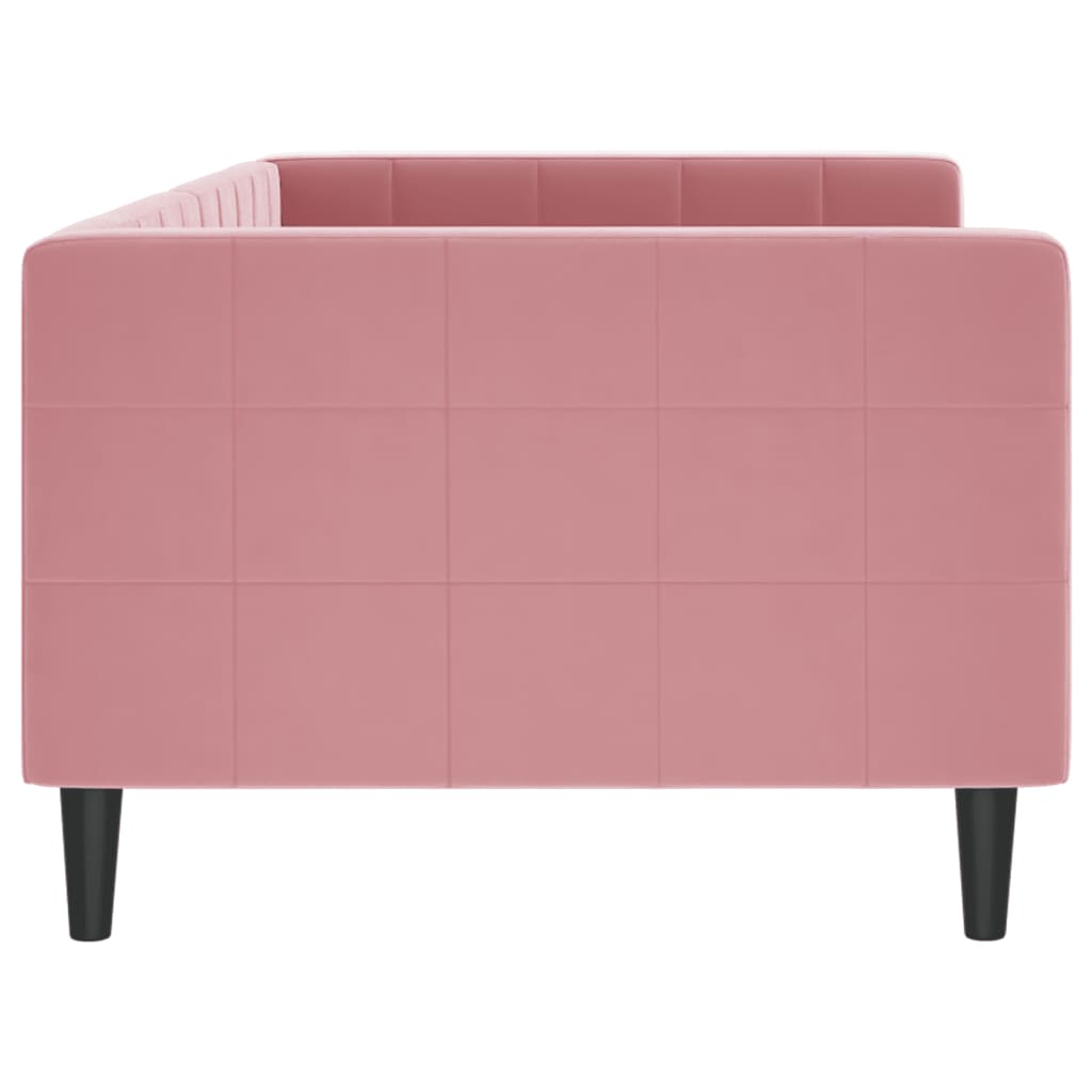 Slaapbank 90x200 cm fluweel roze