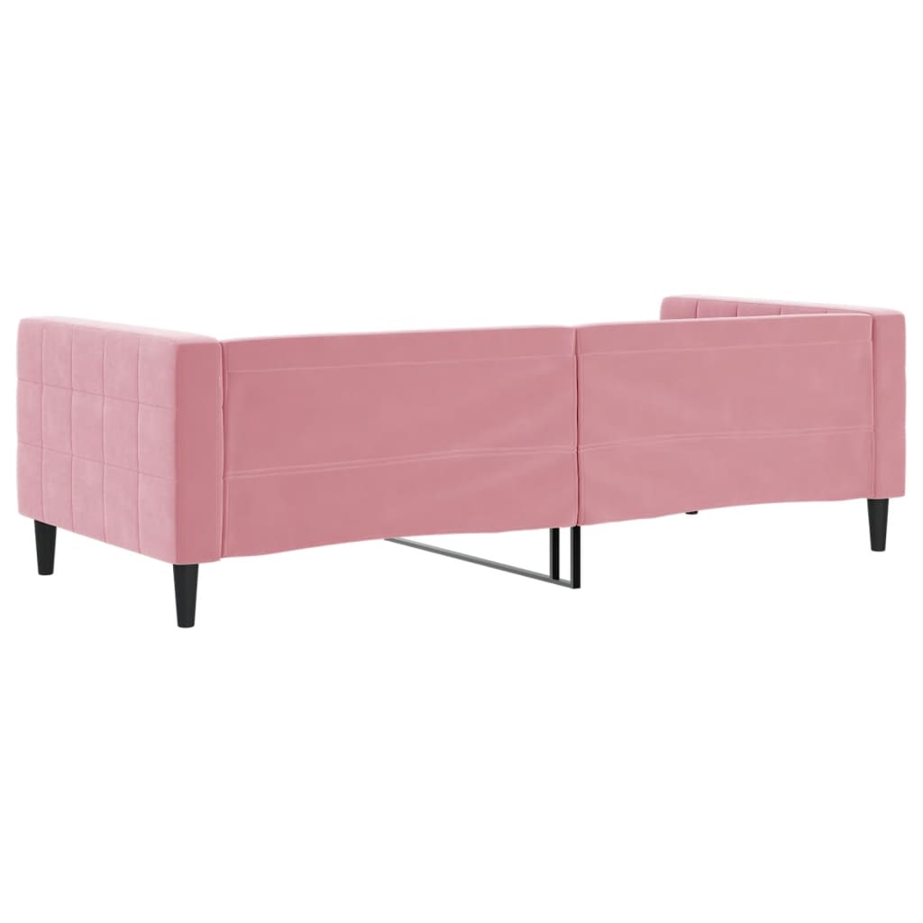 Slaapbank 90x200 cm fluweel roze