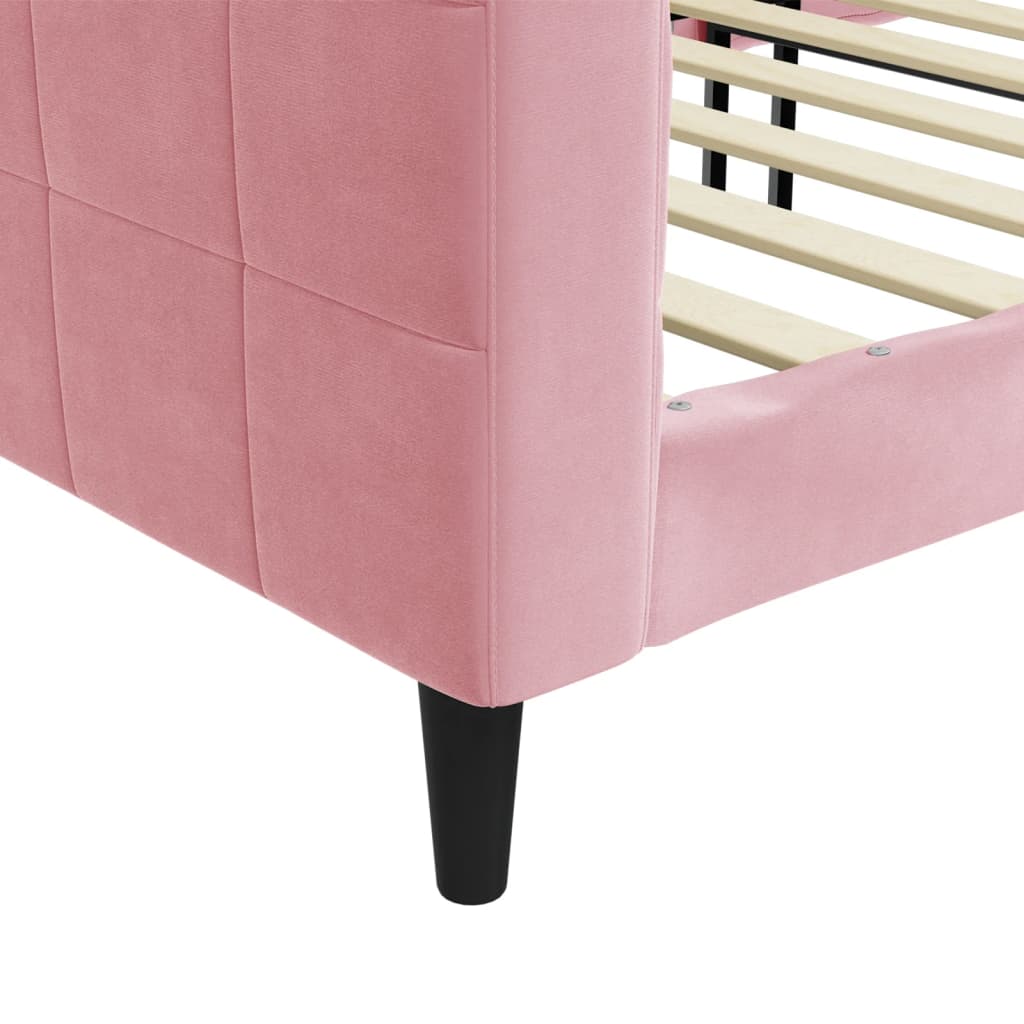 Slaapbank 90x200 cm fluweel roze