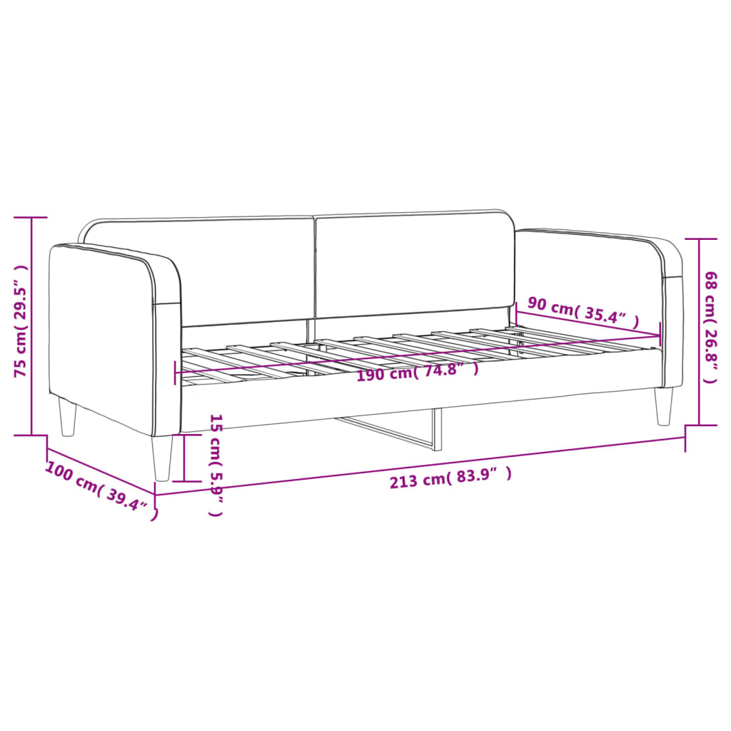 Slaapbank 90x190 cm stof lichtgrijs Bedden & bedframes | Creëer jouw Trendy Thuis | Gratis bezorgd & Retour | Trendy.nl