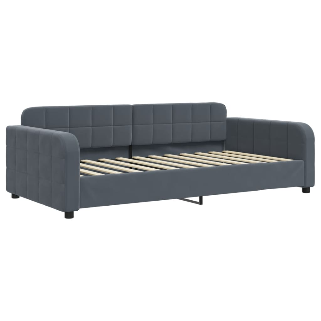 Slaapbank 90x200 cm fluweel donkergrijs Bedden & bedframes | Creëer jouw Trendy Thuis | Gratis bezorgd & Retour | Trendy.nl