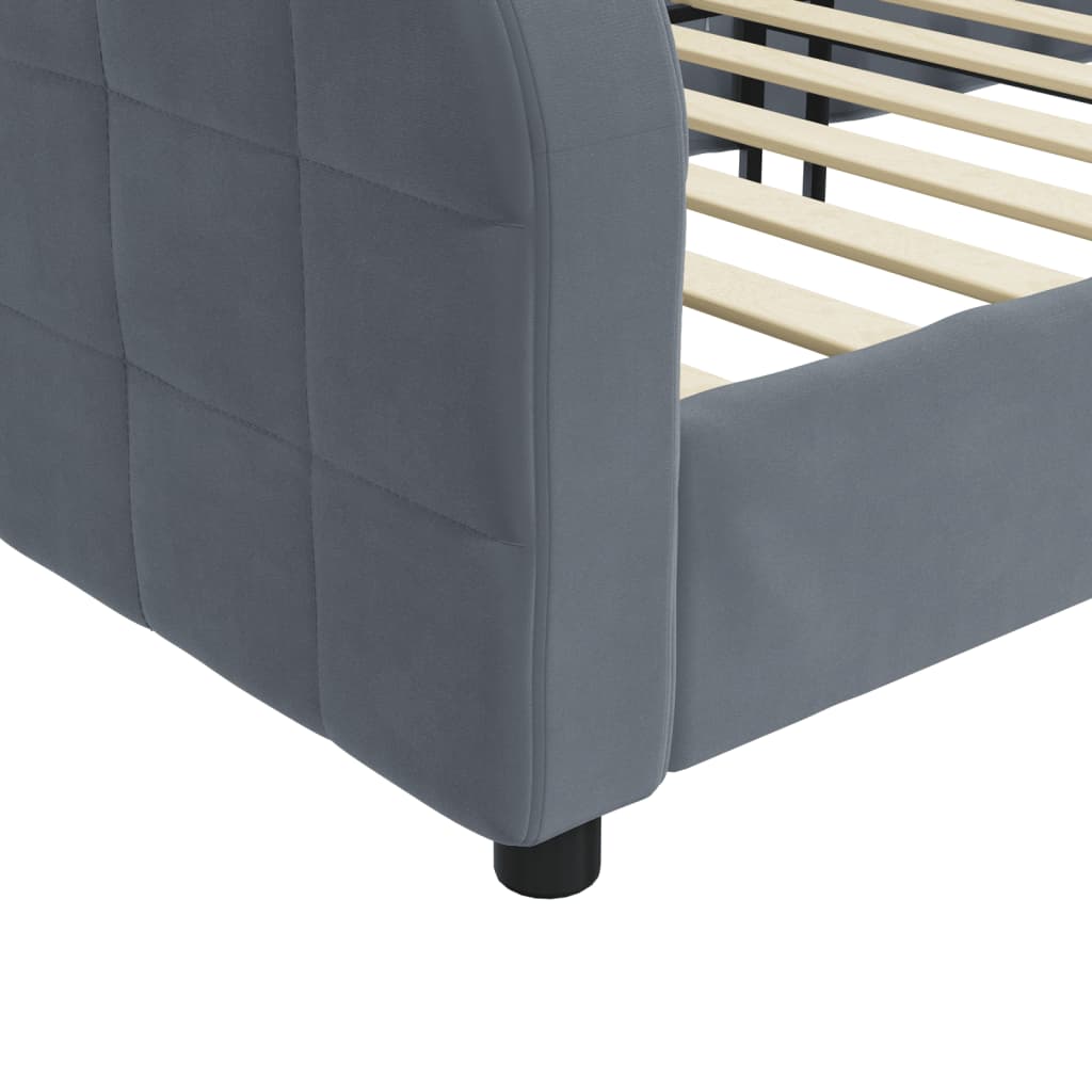 Slaapbank 90x200 cm fluweel donkergrijs Bedden & bedframes | Creëer jouw Trendy Thuis | Gratis bezorgd & Retour | Trendy.nl