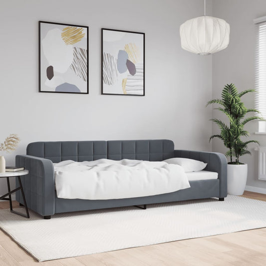 Slaapbank 90x200 cm fluweel donkergrijs Bedden & bedframes | Creëer jouw Trendy Thuis | Gratis bezorgd & Retour | Trendy.nl