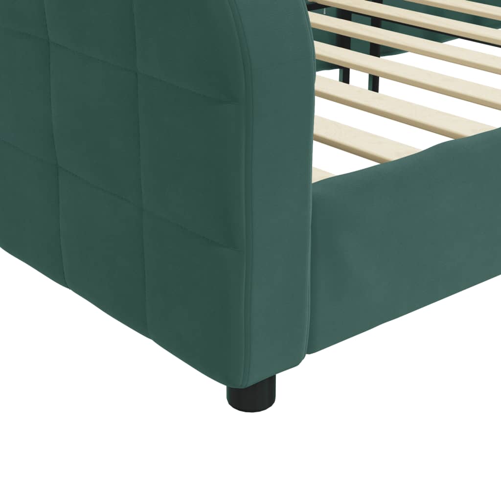 Slaapbank 90x200 cm fluweel donkergroen Bedden & bedframes | Creëer jouw Trendy Thuis | Gratis bezorgd & Retour | Trendy.nl