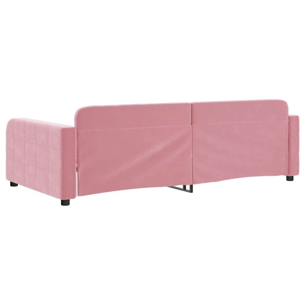 Slaapbank 90x200 cm fluweel roze