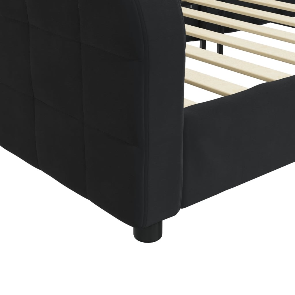 Slaapbank 90x200 cm fluweel zwart Bedden & bedframes | Creëer jouw Trendy Thuis | Gratis bezorgd & Retour | Trendy.nl