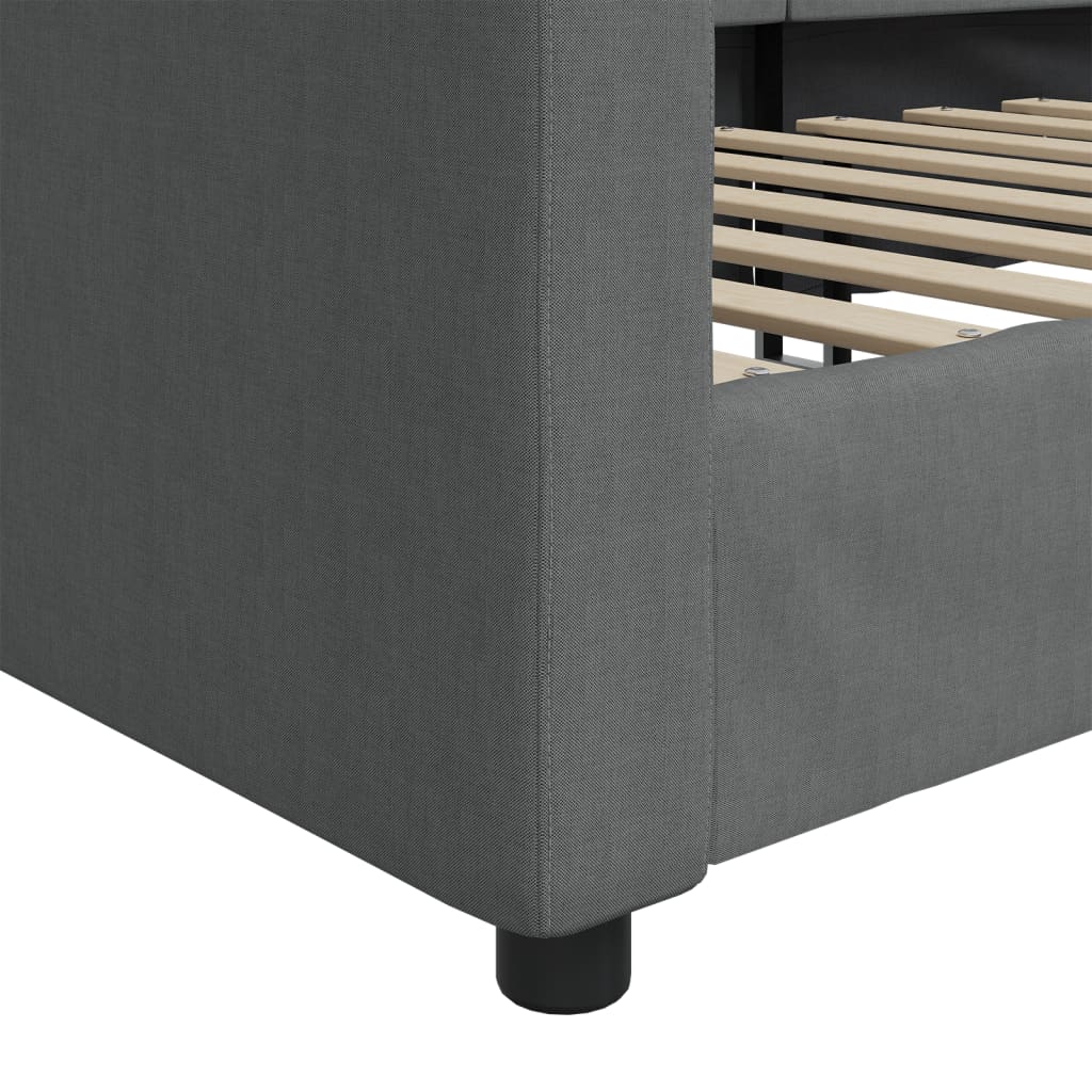 Slaapbank 90x190 cm stof donkergrijs Bedden & bedframes | Creëer jouw Trendy Thuis | Gratis bezorgd & Retour | Trendy.nl