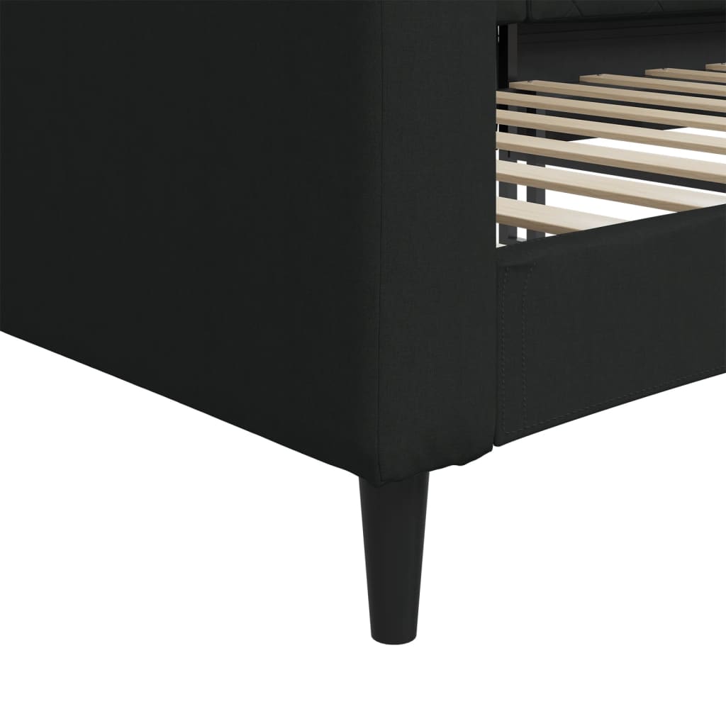 Slaapbank 90x190 cm stof zwart Bedden & bedframes | Creëer jouw Trendy Thuis | Gratis bezorgd & Retour | Trendy.nl