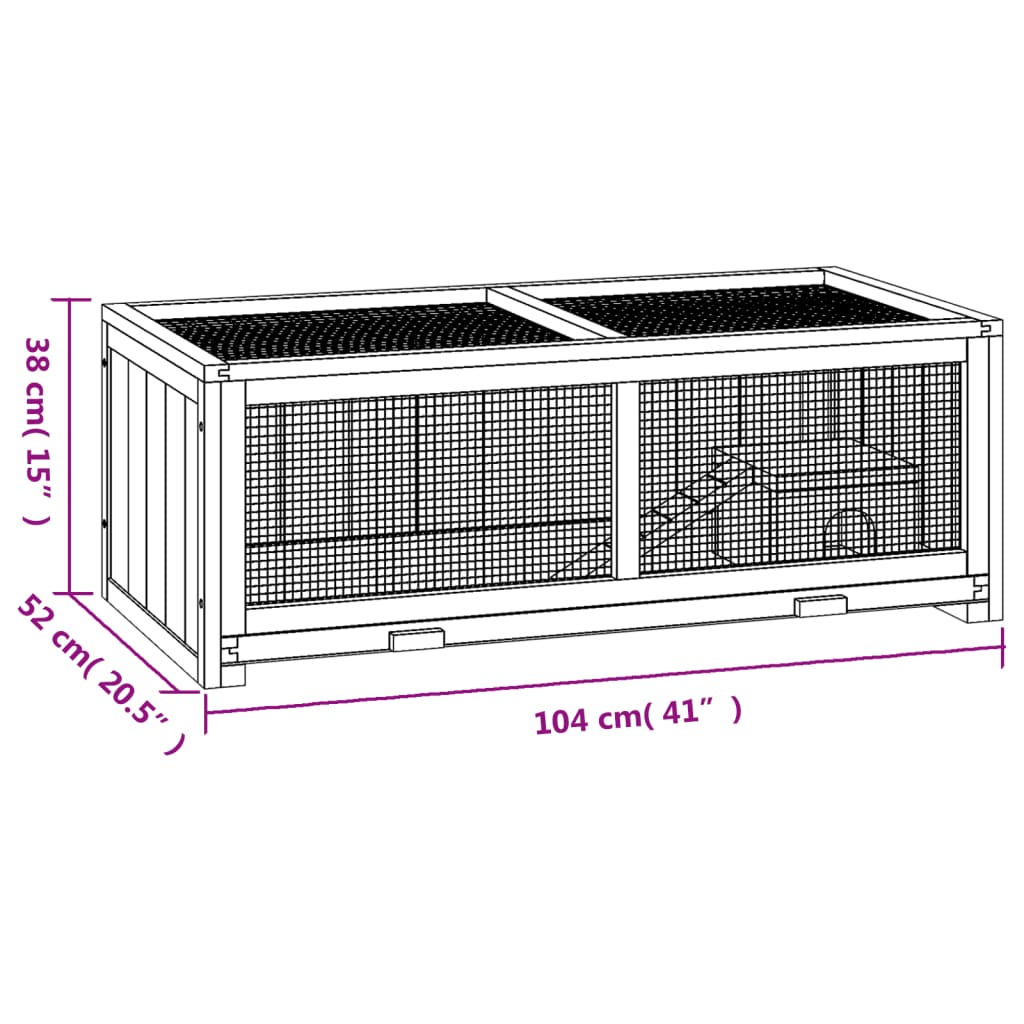 Hamsterkooi 104x52x38 cm massief vurenhout Kooien & hokken | Creëer jouw Trendy Thuis | Gratis bezorgd & Retour | Trendy.nl