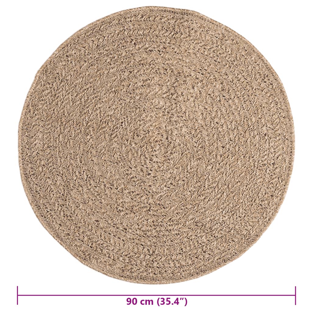 Vloerkleed 90 cm voor binnen en buiten jute look Vloerkleden | Creëer jouw Trendy Thuis | Gratis bezorgd & Retour | Trendy.nl