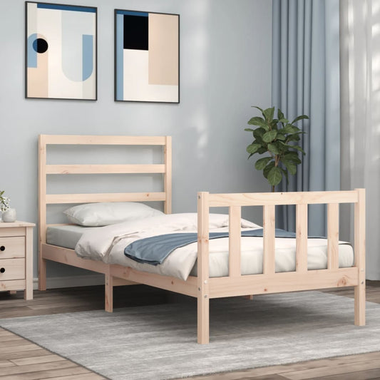 Bedframe met hoofdbord massief hout 90x190 cm Bedden & bedframes | Creëer jouw Trendy Thuis | Gratis bezorgd & Retour | Trendy.nl