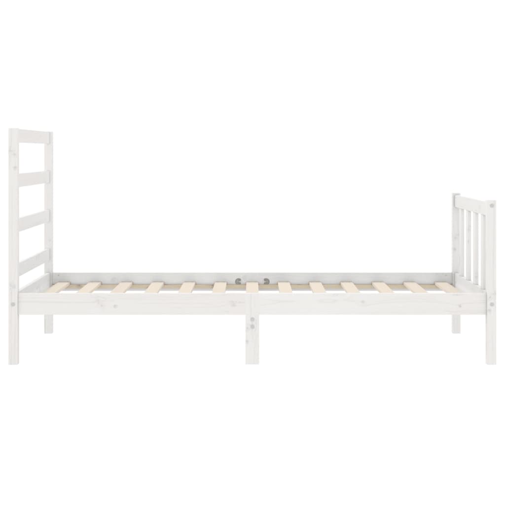 Bedframe met hoofdbord massief hout wit 90x190 cm Bedden & bedframes | Creëer jouw Trendy Thuis | Gratis bezorgd & Retour | Trendy.nl