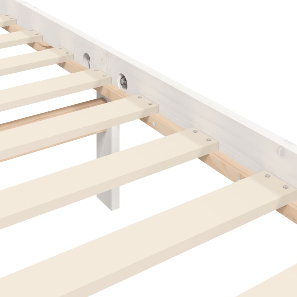 Bedframe met hoofdbord massief hout wit 90x190 cm Bedden & bedframes | Creëer jouw Trendy Thuis | Gratis bezorgd & Retour | Trendy.nl