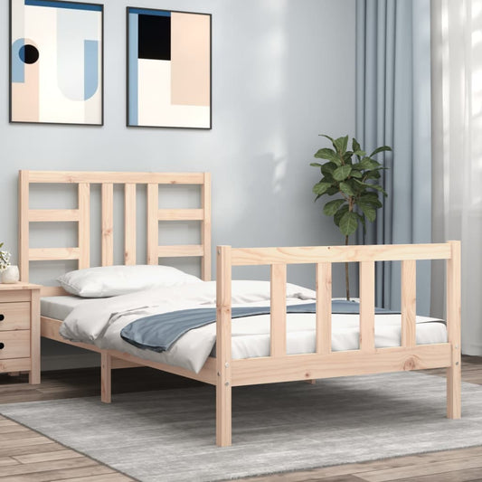 Bedframe met hoofdbord massief hout 90x190 cm Bedden & bedframes | Creëer jouw Trendy Thuis | Gratis bezorgd & Retour | Trendy.nl