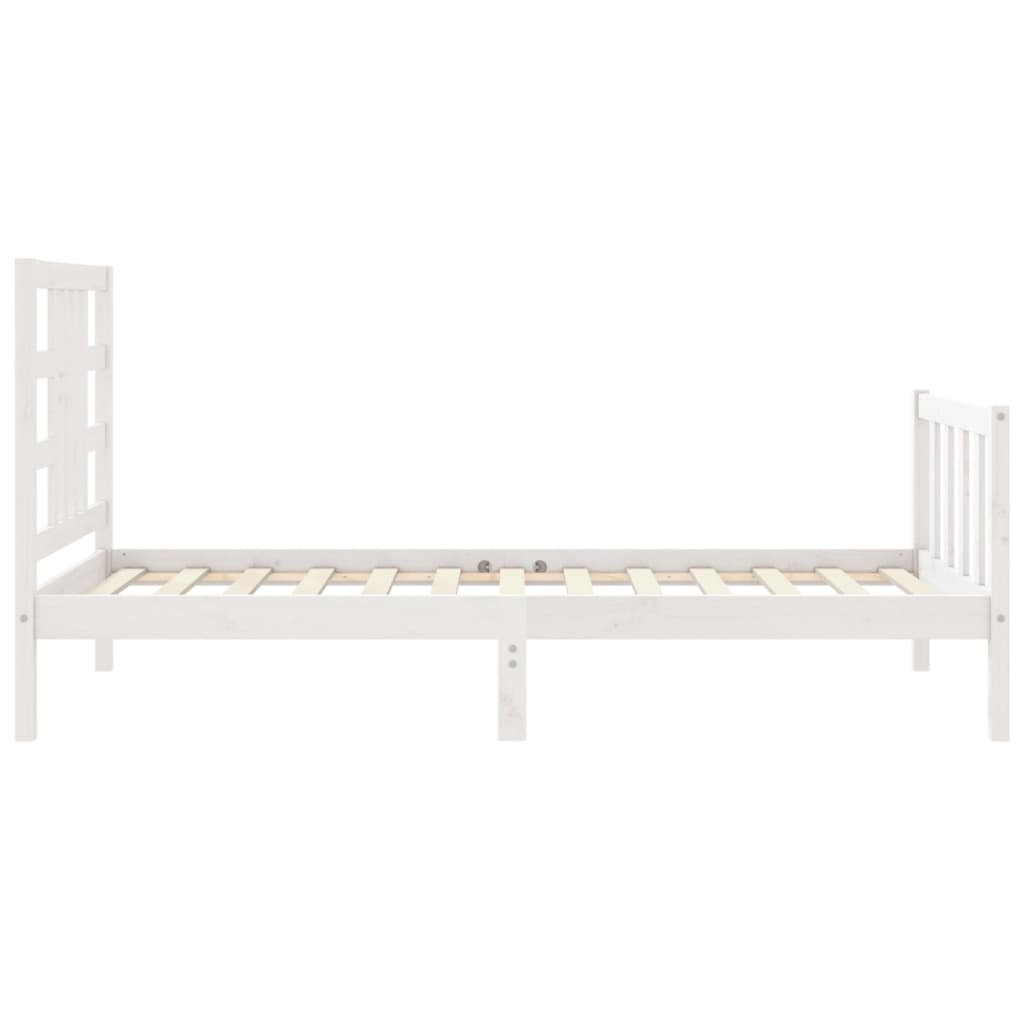 Bedframe met hoofdbord massief hout wit 90x190 cm Bedden & bedframes | Creëer jouw Trendy Thuis | Gratis bezorgd & Retour | Trendy.nl