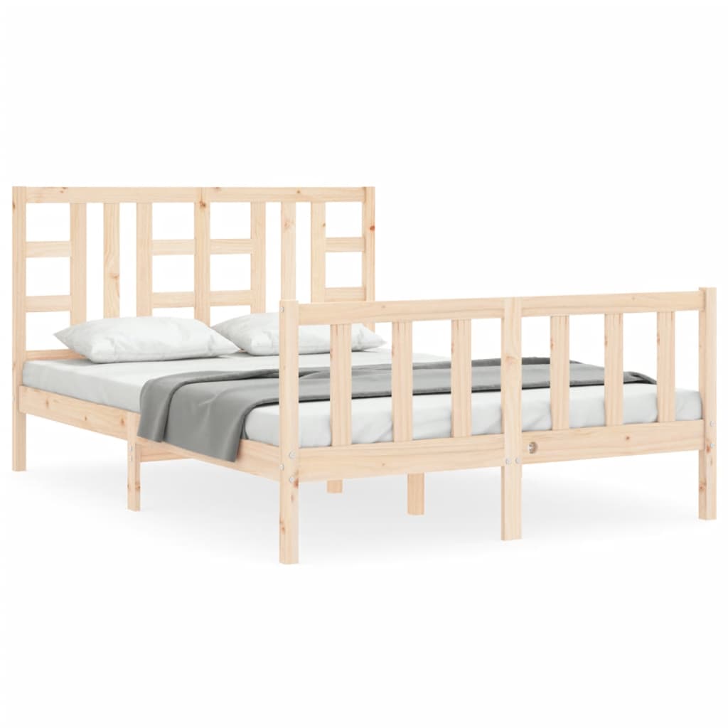 Bedframe met hoofdbord massief hout