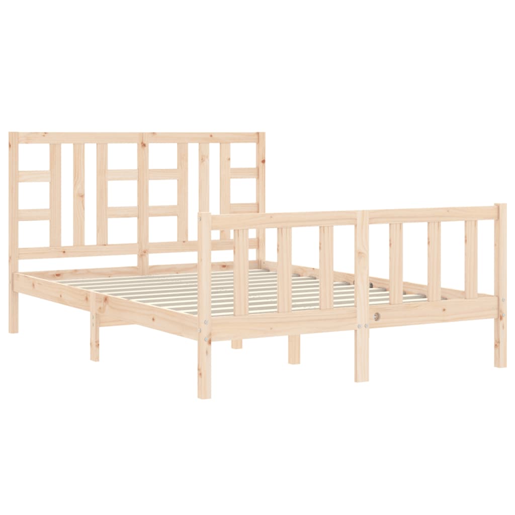 Bedframe met hoofdbord massief hout