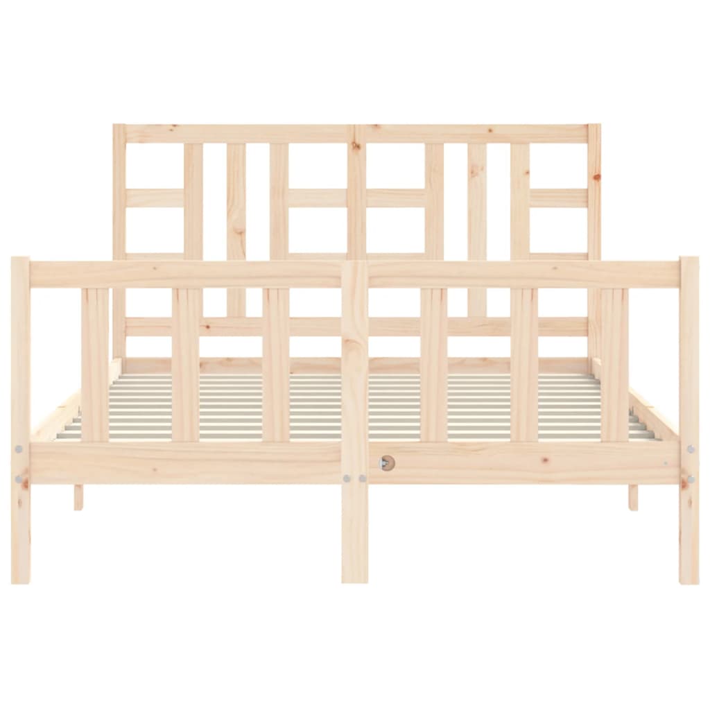 Bedframe met hoofdbord massief hout