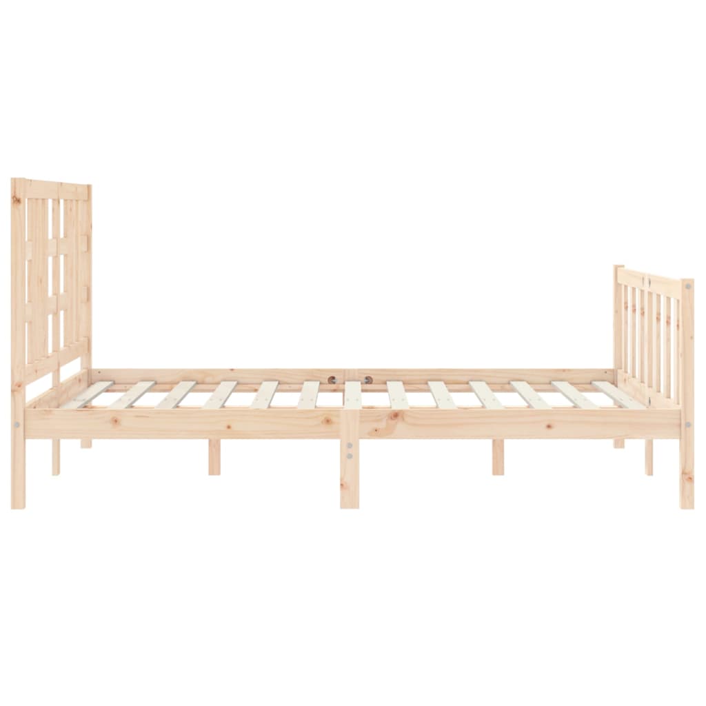 Bedframe met hoofdbord massief hout