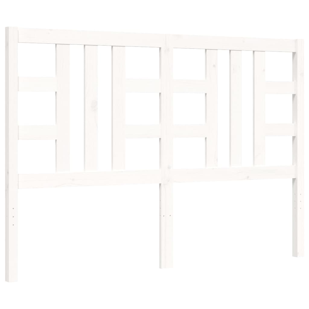 Bedframe met hoofdbord massief hout wit