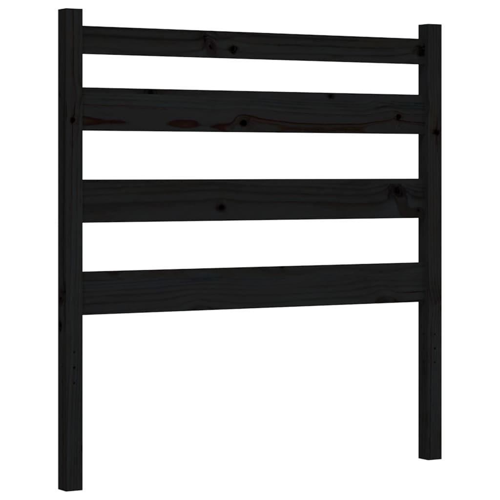 Bedframe met hoofdeinde massief hout zwart 90x190 cm Bedden & bedframes | Creëer jouw Trendy Thuis | Gratis bezorgd & Retour | Trendy.nl