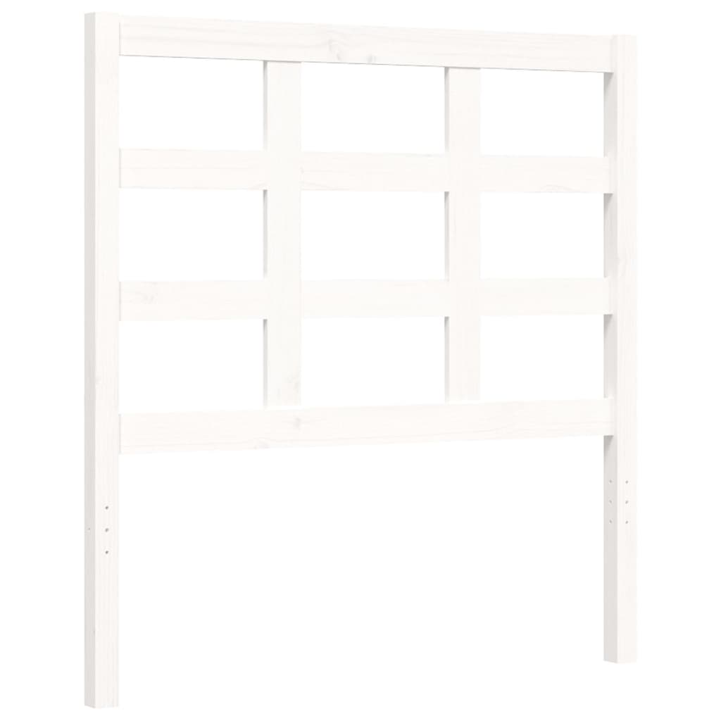 Bedframe met hoofdbord massief hout wit 90x190 cm Bedden & bedframes | Creëer jouw Trendy Thuis | Gratis bezorgd & Retour | Trendy.nl