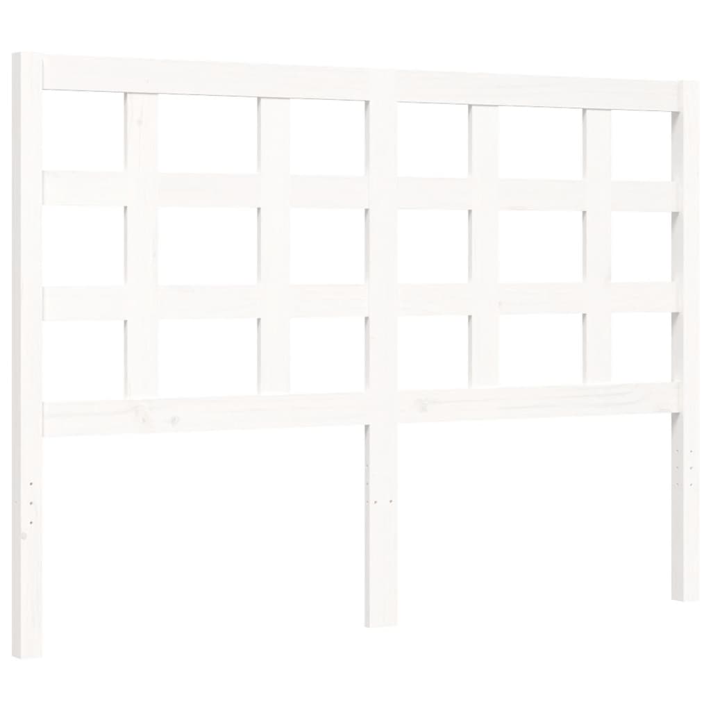 Bedframe met hoofdbord massief hout wit