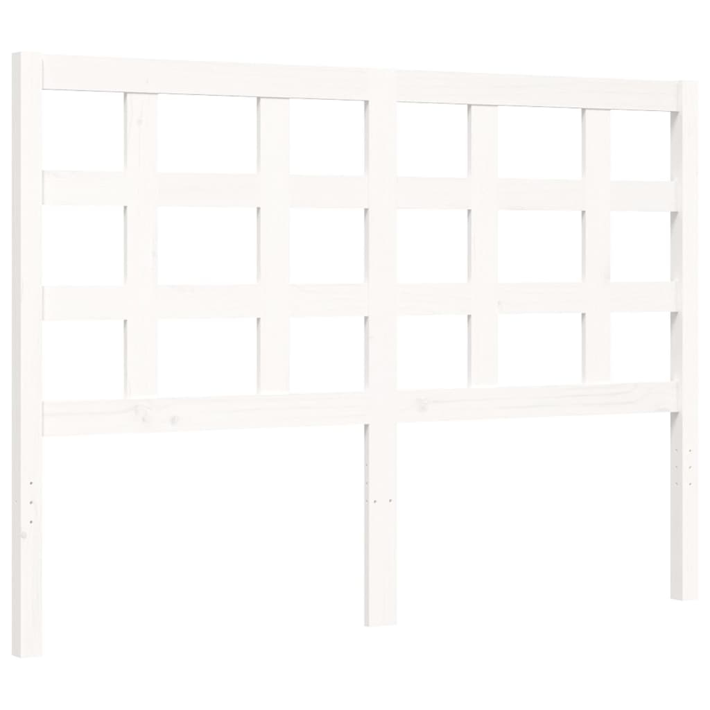 Bedframe met hoofdbord massief hout wit