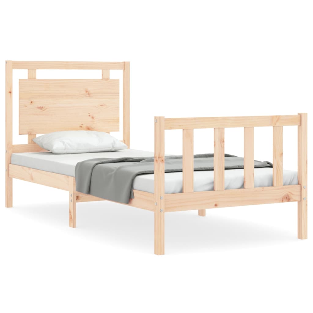 Bedframe met hoofdbord massief hout 90x190 cm Bedden & bedframes | Creëer jouw Trendy Thuis | Gratis bezorgd & Retour | Trendy.nl